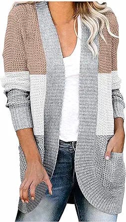 Women's Cardigan Long Sleeve Button Down Open Front Sweater Knit Jacket Cute Oversized Fall Winter Warm Coats Outwear
