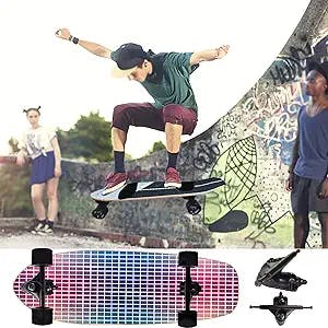 Cruiser Surf Skate Skateboards Deck for Beginner Complete Skateboard for Child Teens Adult Girls Boys TRUYOK 29 Inch Longboard for Cruising Carving Pumping Tricks Downhill, 7 Layer Canadian Maple Deck