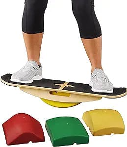 Blue Planet Balance Surfer | Adjustable Wooden Balance Board for Office, Standing Desks, Surfing, SUP, Yoga, Exercise!