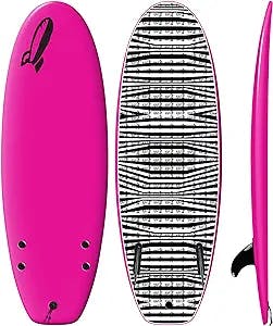 Rock-It 4'10" CHUB Soft Top Surfboard, Innovative Design Easy to Paddle and Maneuverable (Pink)