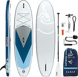 Pelican - Boracay Premium Inflatable Stand Up Paddle Board - 3 Pieces SUP Paddle - Accessories, Leash, Hand Pump & Carry Bag - 10.4 ft