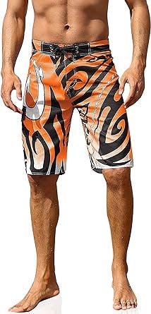 unitop Men's Swim Trunks Beachwear Quick Dry Hawaiian Printed