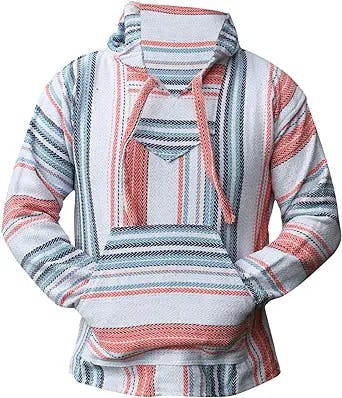 Del Mex Mexican Baja Hoodie Sweatshirt Pullover Jerga Surf Poncho Drug Rug