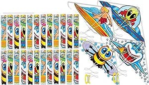 Klear Kites Delta Kite Sky (36 Kites Assorted) by JA-RU. Easy to Assemble Large Flying Glider Kites for Kids & Adults. Kites for The Beach & Park Outdoor Family Games. Best Wind Toys Bulk. 9871-36p