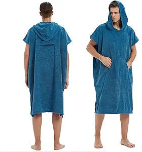 III HHONS Surf Poncho Changing Robe Towel Hoodie with Pocket, Oversized Thick Quick Dry Microfiber Beach Pool Wetsuit Change for Adult Women Men Outdoor Sports