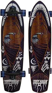 Tony Hawk 34" Complete Cruiser Skateboard, Cool Graphic Longboard, Great Option for Travel, Sport and Entertainment