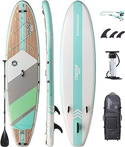 THURSO SURF Inflatable Stand Up Paddle Board All-Around SUP Waterwalker 132 11'×32''×6'' Deluxe Package | Carbon Shaft Paddle | Roller Backpack | Dual Chamber Pump | Coiled Leash