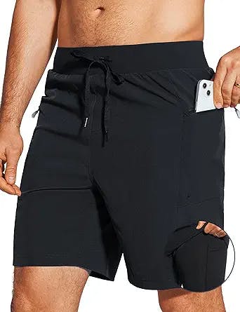 ZUTY 7.5" Men's Swim Trunks Board Shorts Bathing Suits Quick Dry UPF 50+ with Compression Liner with Zipper Pockets