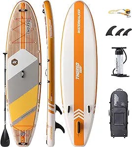 THURSO SURF Inflatable Stand Up Paddle Board All-Around SUP Waterwalker 120 10'×30''×6'' Deluxe Package | Carbon Shaft Paddle | Roller Backpack | Dual Chamber Pump | Coiled Leash