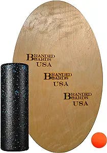 Branded Boards Made in USA Balance Board Elliptical Surf Trainer for Exercise, Skateboarding, Snowboarding, Skiing, SUP, Surfing, Wake Boarding, Office & General Fitness