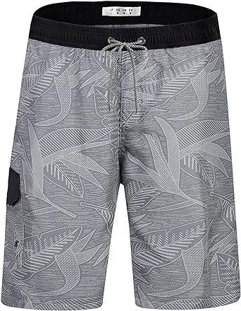 Mens Swim Trunks with Pockets Swim Shorts Quick Dry 4-Way Stretch Material Mesh Lining Water Repellent Beach Swimwear
