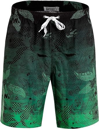 APTRO Men's Swim Trunks Quick Dry Bathing Suit 9" Big & Tall Board Shorts Swimsuit with Mesh Lining and Pockets