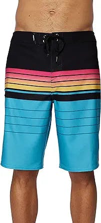 O'NEILL Mens 21" Stripe Board Shorts - Mens Swim Trunks with Fast-Drying Stretch Fabric - Mens Bathing Suit with Pockets