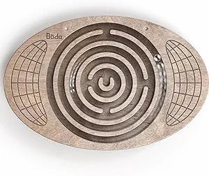 Bodo Maze Balance Board - Wood Wobble Board for Kids, Toddlers, Teens & Adults for Exercise Training, Physical Therapy, Bodyweight Fitness, Skiing, Surfing, Snowboarding, Skateboarding with Labyrinth