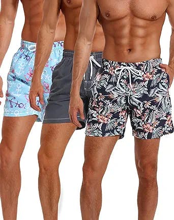 Surf's up, dude! Dive into the waves with the TELALEO 3/2 Pack Mens Swim Tr