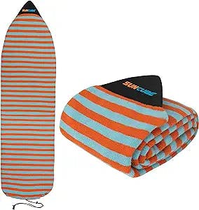 SUN CUBE Surfboard Sock Cover, Protective Surf Bag for Surfing Board, Light Stretchy Surfbag Sock Sleeve for Longboard, Hybrid, Shortboard