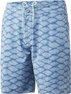 HUK mens Pursuit Boardshort | Scaled Dye Blue Fog - Catch the Perfect Wave 