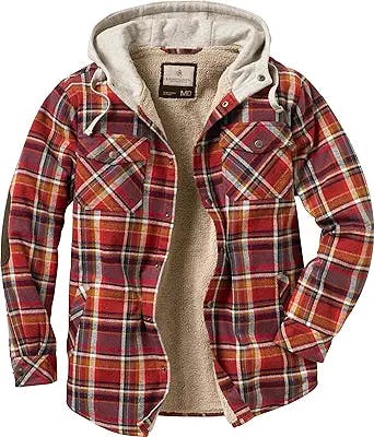 Camp in Style with the Legendary Whitetails Men's Berber Lined Hooded Flann