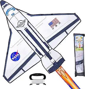 JOYIN Airplane/Spaceship Kite Easy to Fly Huge Kites for Kids and Adults with 262.5 ft Kite String, Large Beach Kite for Outdoor Games and Activities